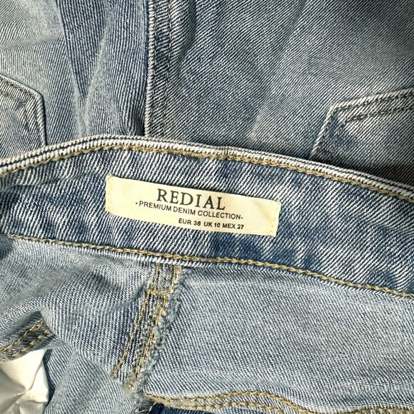Redial Premium Denim Paris Light Blue Ripped Jeans - Size 7 or 8 - Picture 6 of 8
